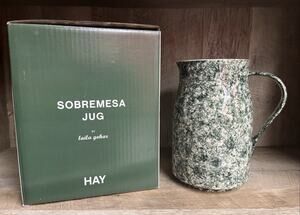 HAY Sobremesa Green Stoneware Jug by Laila Gohar Hand-Painted NEW